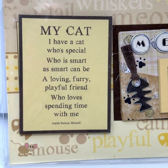 Cat Magnet Gift Set Meow Photo Frame Poem by Judith Bulock Morse New Sealed Gift - Picture 2 of 8